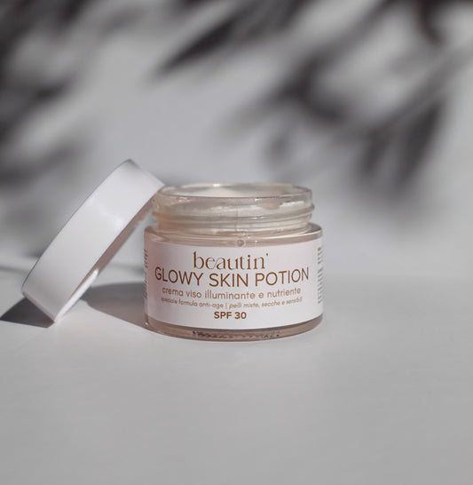 Glowy skin potion crema viso anti age idratante nutriente beautin cosmetics